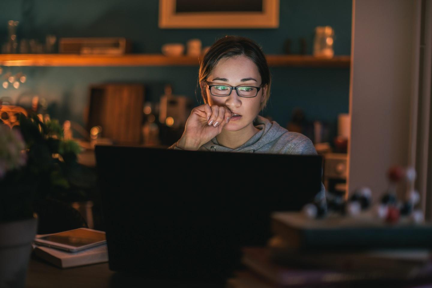 Young woman surfing the web
