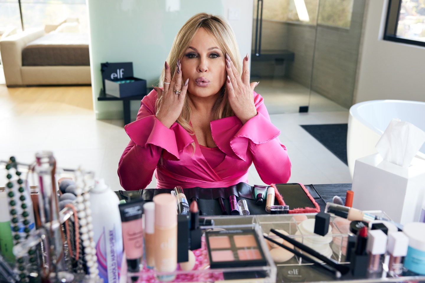 Award-winning actress Jennifer Coolidge stars in e.l.f. Beauty's first television commercial for Power Grip Primer.