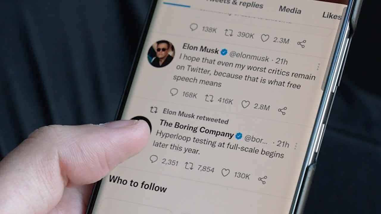 Tweets on a smartphone screen