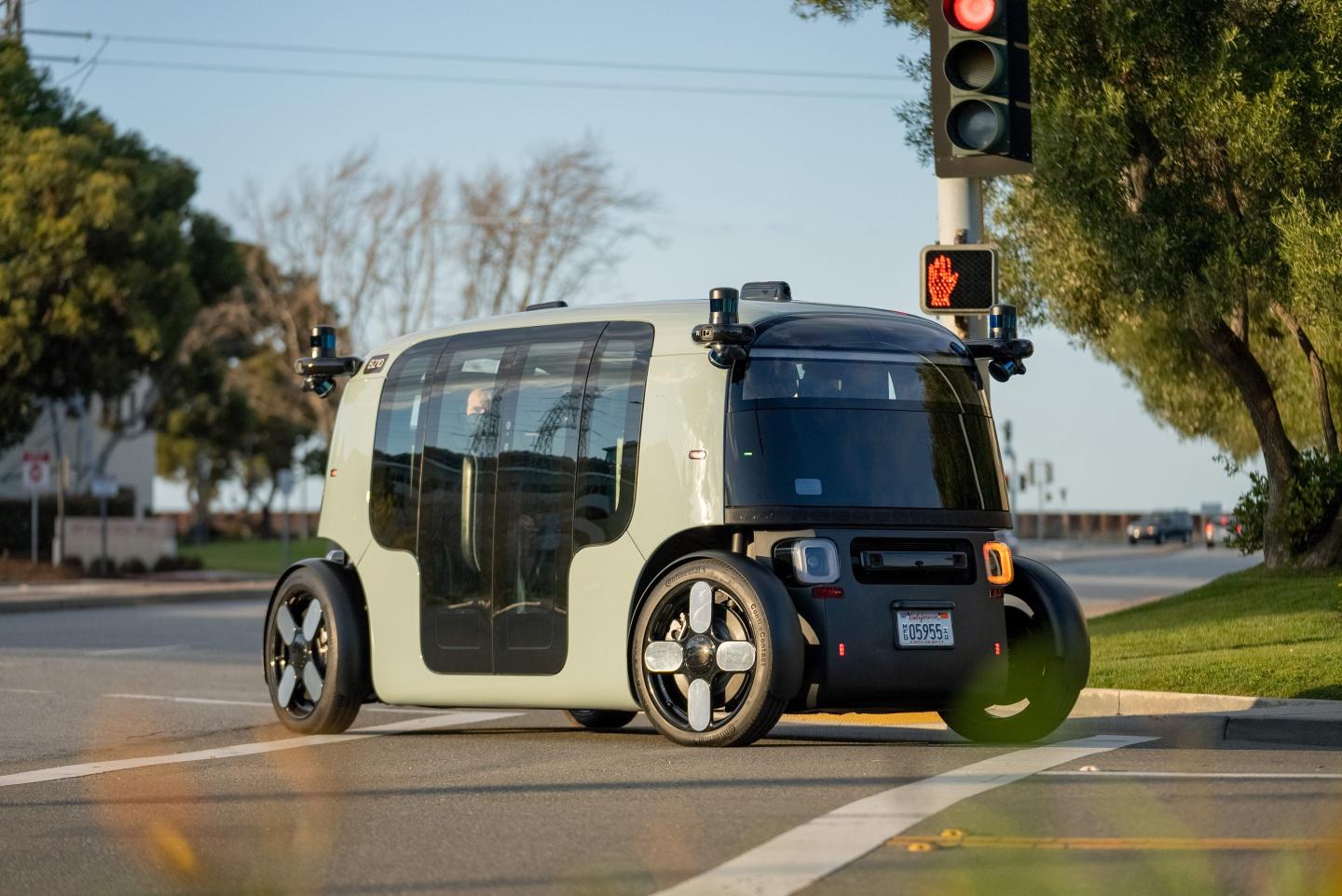 Photo of a self-driving taxi