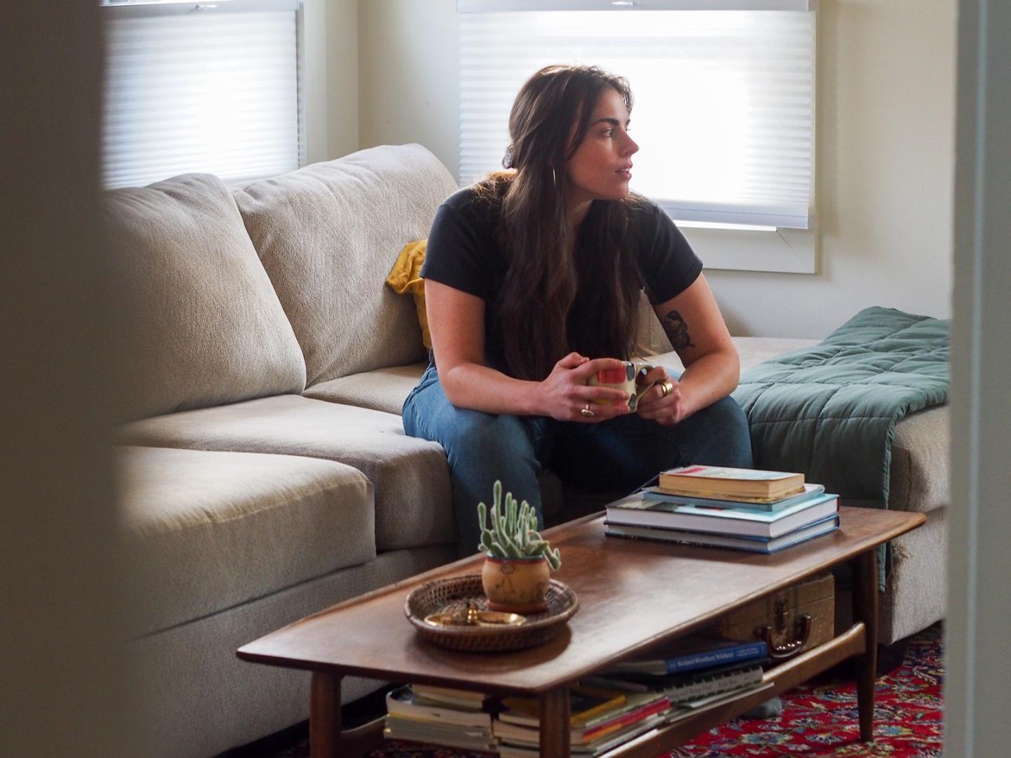 Photo of Christine Hill in her living room