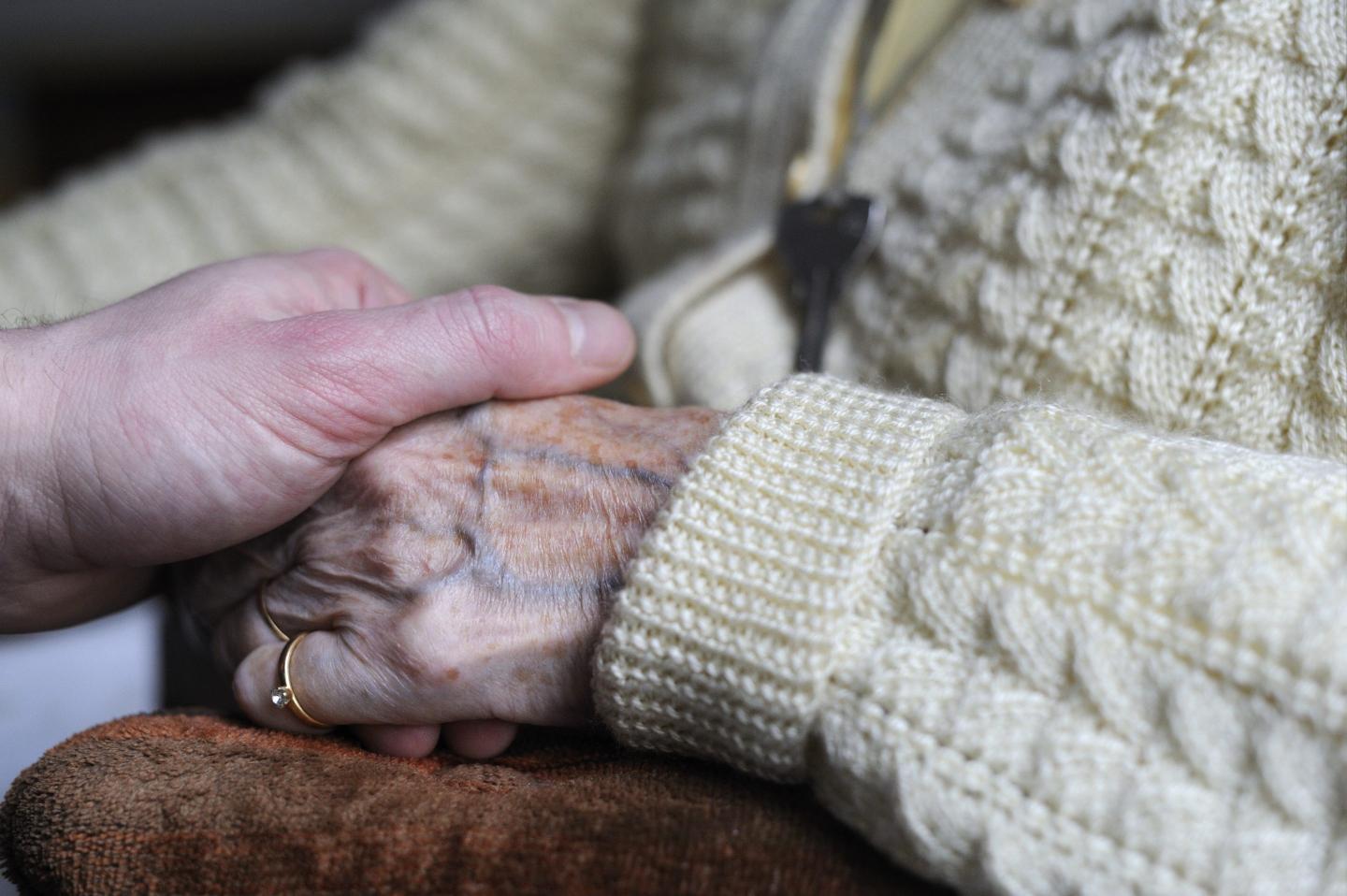 Hand of a senior citizen.