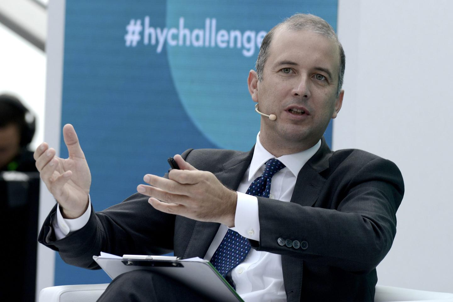 Marco Alverà attends The Hydrogen Challenge-2019 Global ESG Conference on Oct. 10, 2019 in Rome, Italy.