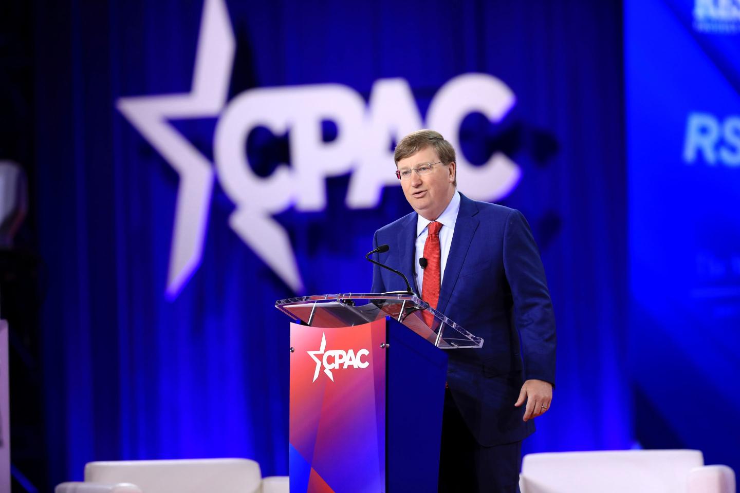 Tate Reeves, governor of Mississippi, speaks