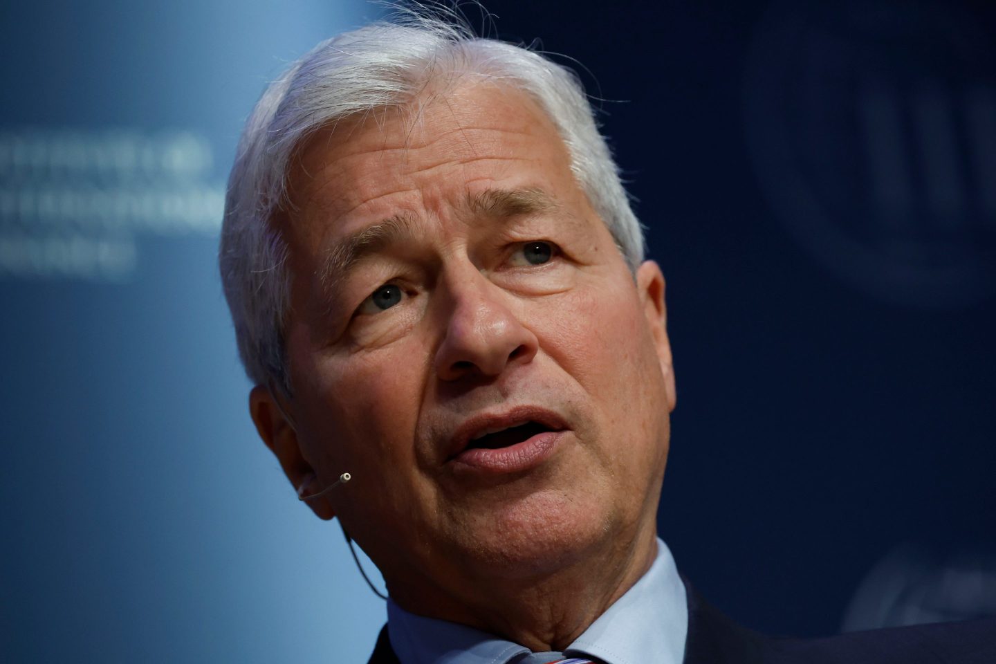 Jamie Dimon, CEO of JPMorgan Chase, speaks during the Institute of International Finance annual membership meeting in Washington, DC.