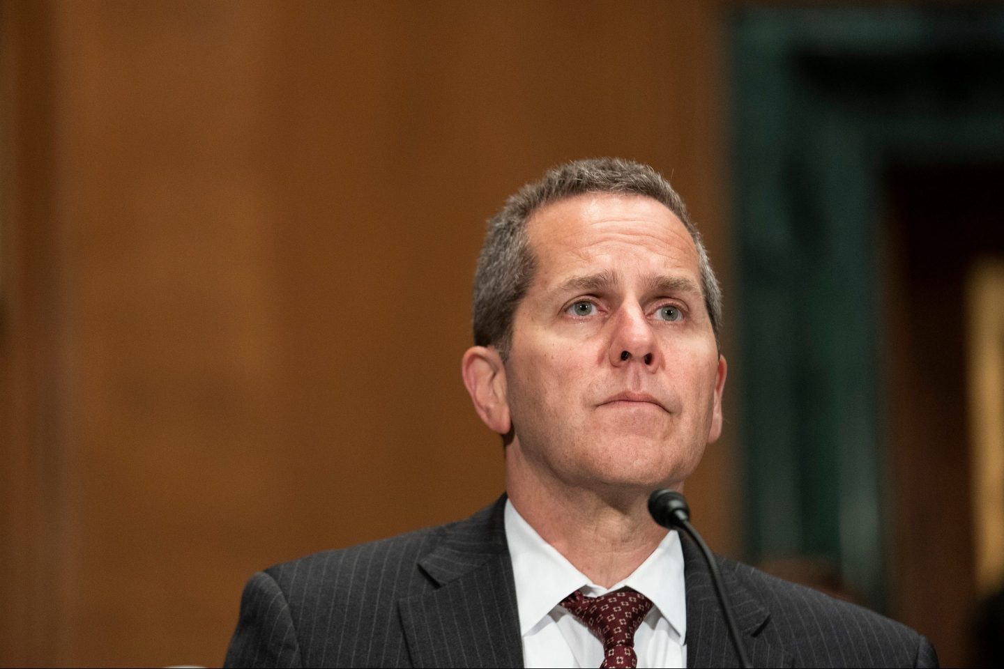Michael Barr, vice chair for supervision at the US Federal Reserve, listens during a Senate Banking, Housing, and Urban Affairs Committee hearing in 2022.