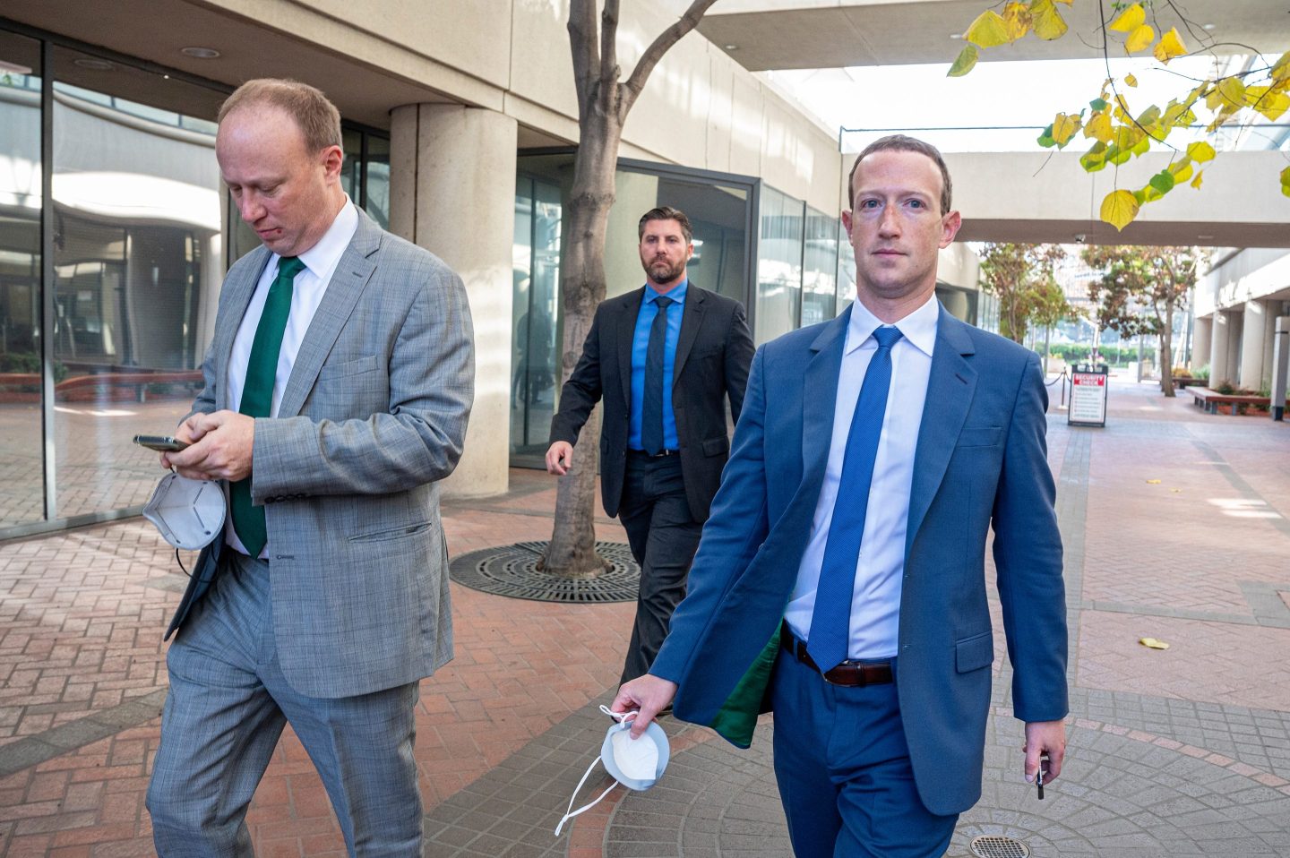 Meta CEO Mark Zuckerberg departs from federal court in San Jose, Calif., on Dec. 20, 2022.