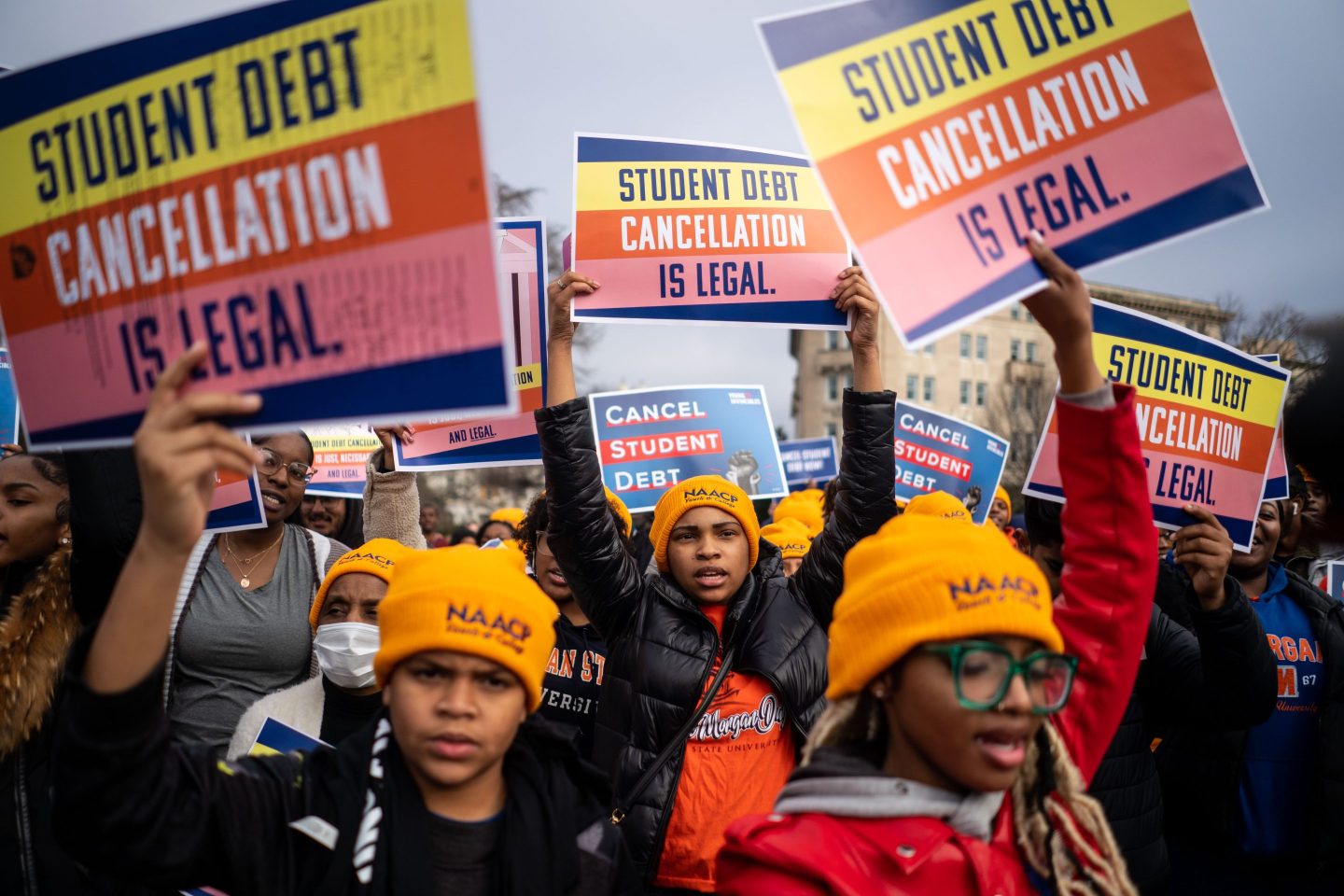 People Gather Outside The Supreme Court To Support President Biden's Student Debt Relief Plan