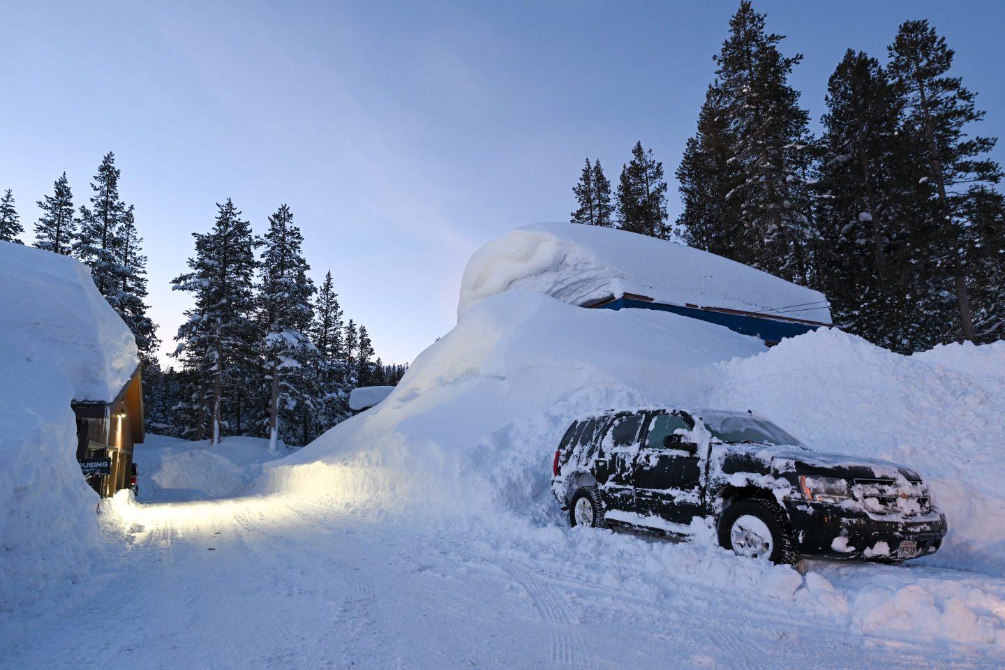 A winter storm recently blanketed California's Sierra Nevada with at least 12 feet of snow.