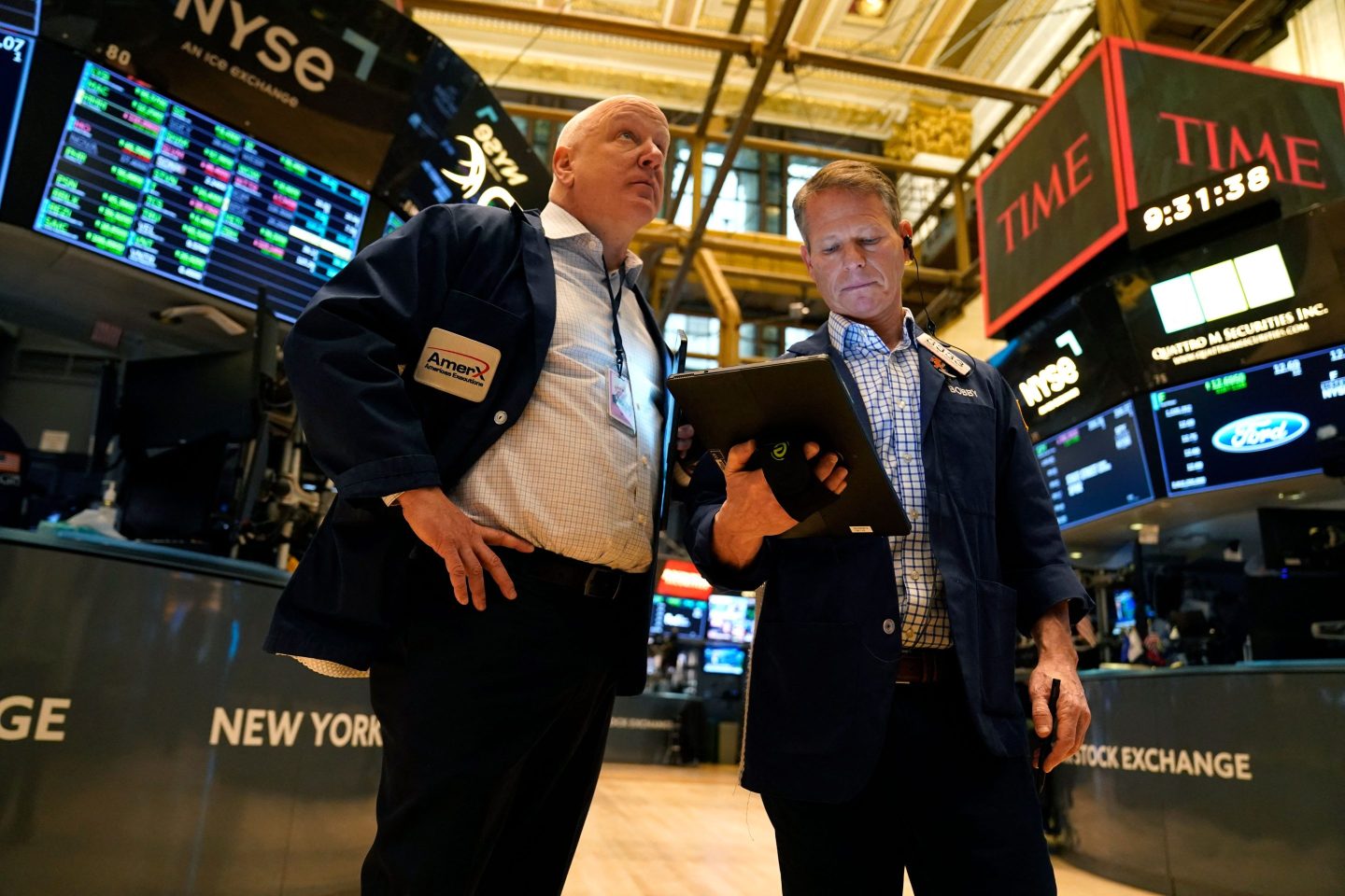 Traders work on the floor of the New York Stock Exchange on March 3, 2023.