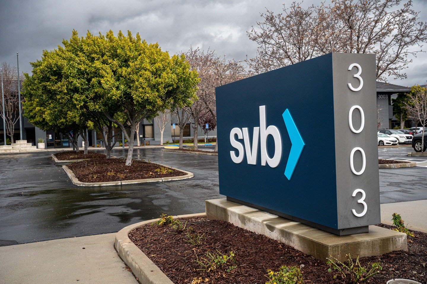 Signage outside Silicon Valley Bank headquarters in Santa Clara, California, US, on Thursday, March 9, 2023.