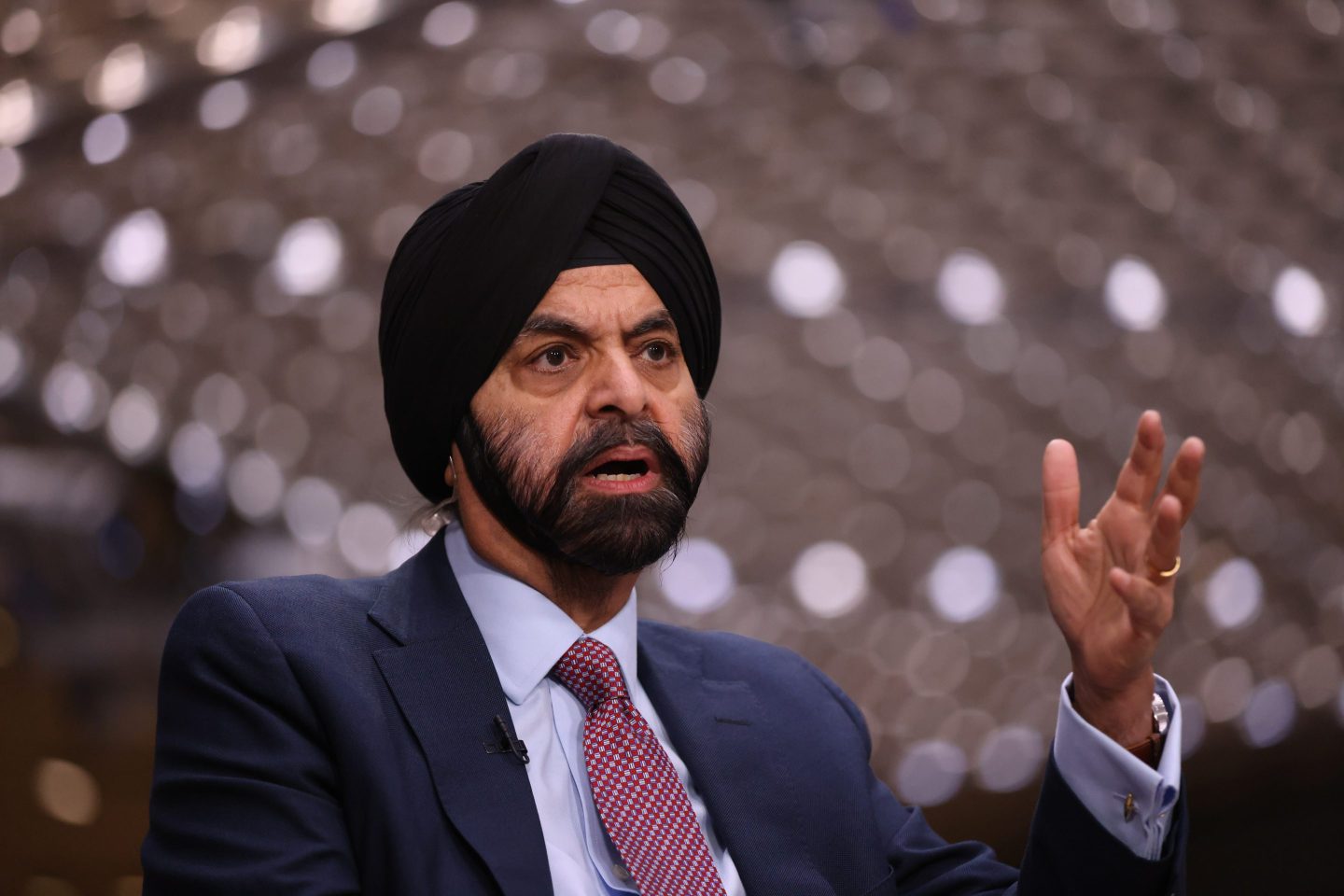 Ajay Banga, US-nominee for leader of the World Bank, during a Bloomberg Television interview in London on March 10, 2023.