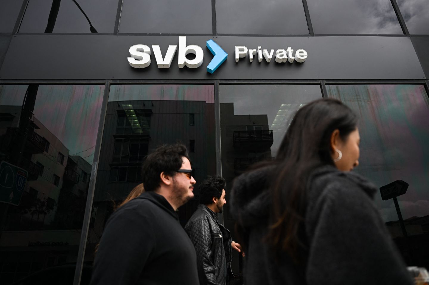 The SVB Private logo is displayed outside of a Silicon Valley Bank