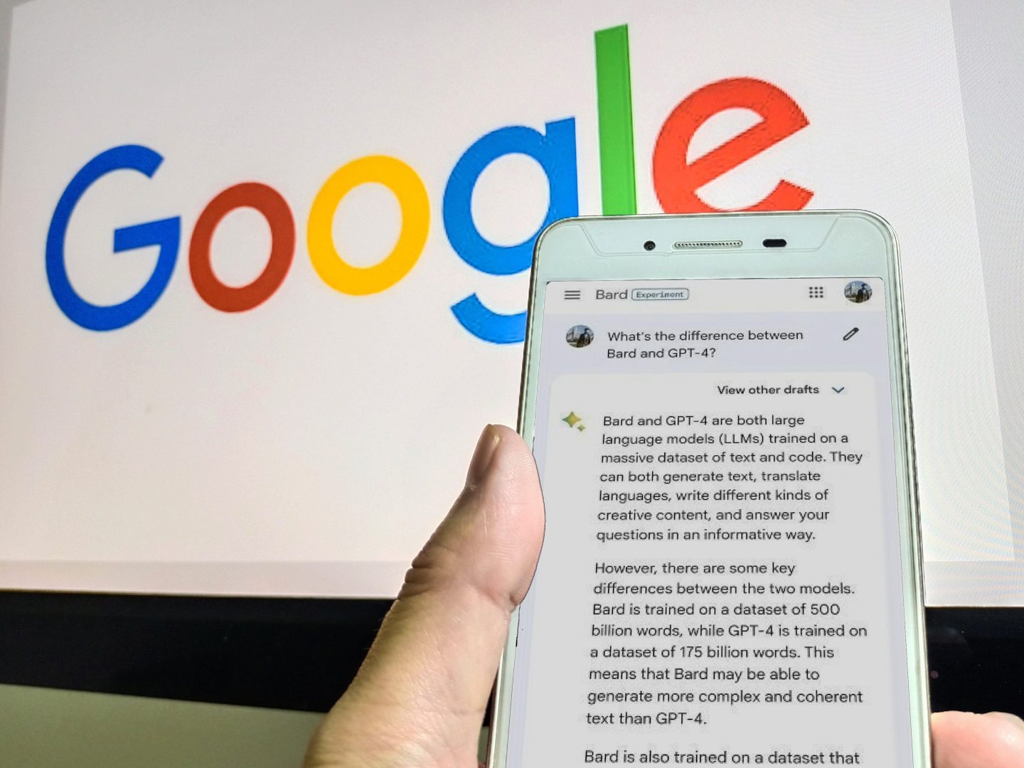 Image of Google Bard and Google logo.