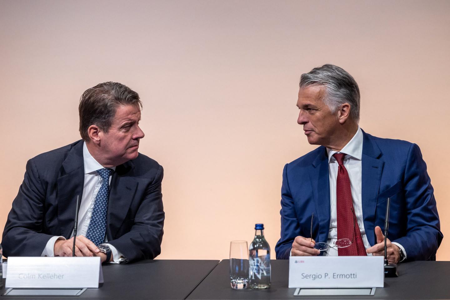 The new power duo of UBS chairman Colm Kelleher (left) and incoming CEO Sergio Ermotti.