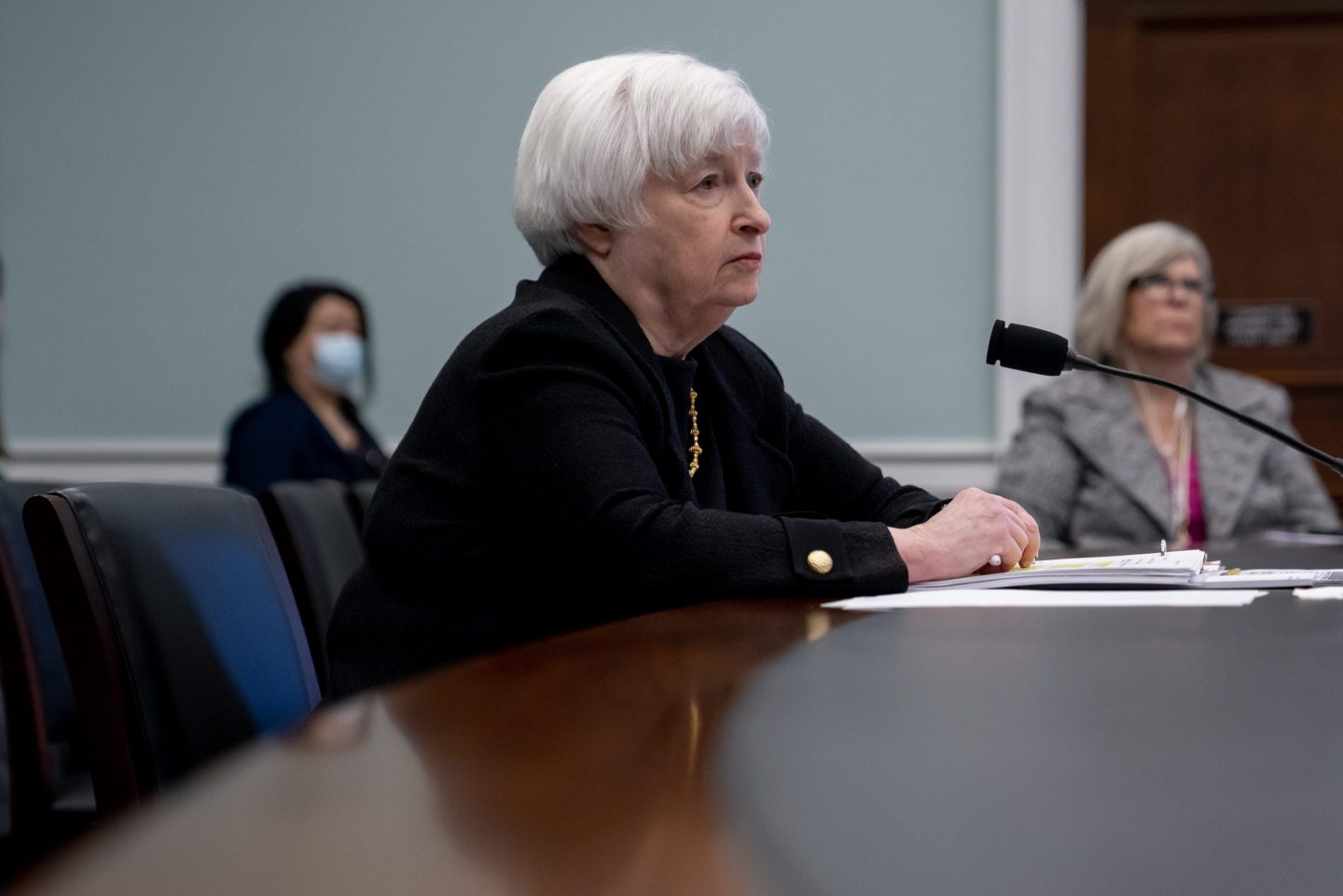 U.S. Secretary of the Treasury Janet Yellen speaks during a hearing before the House Appropriations Committee in the Rayburn House Office Building on Capitol Hill March 29, 2023 in Washington, DC.