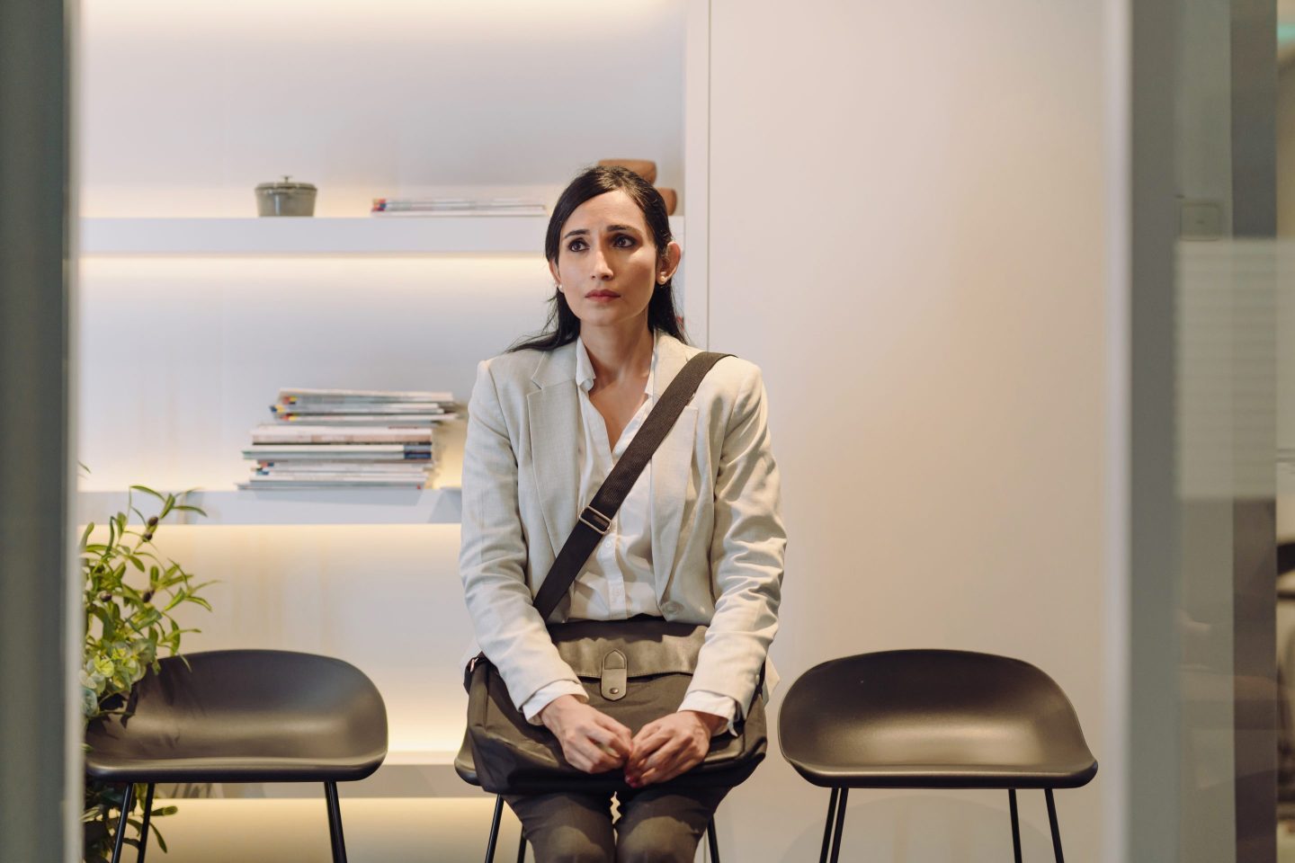 Job candidate waiting in reception