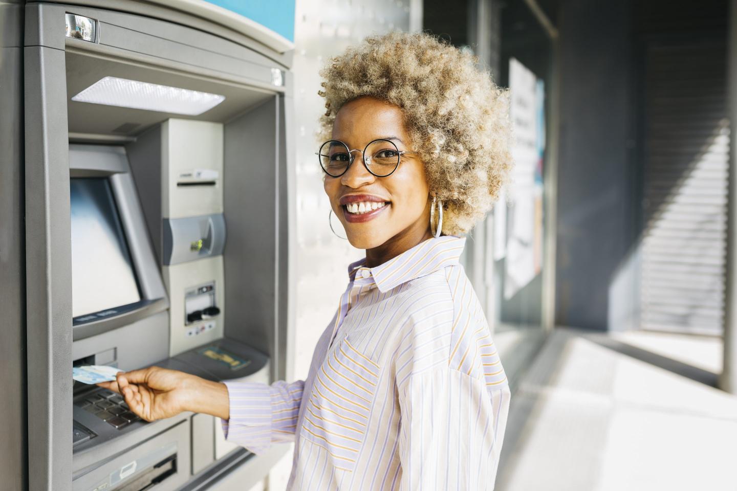 Woman at ATM