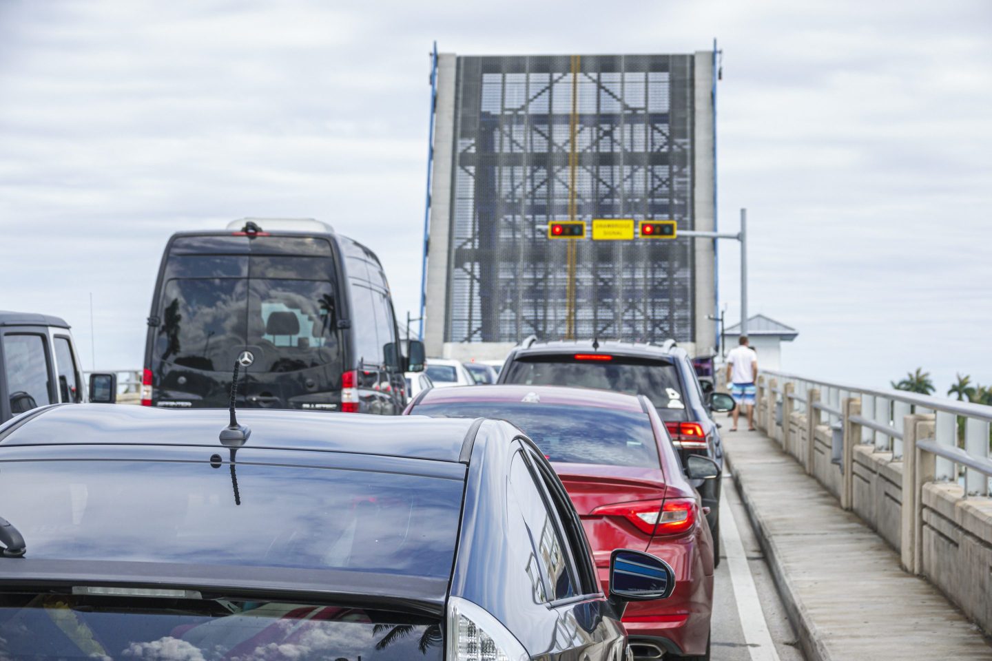 Vehicles stuck in traffic