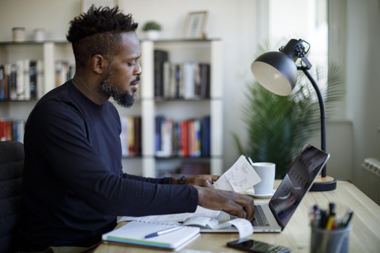 Worker at laptop