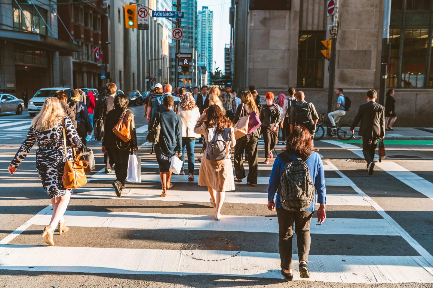 People walking in a busy street