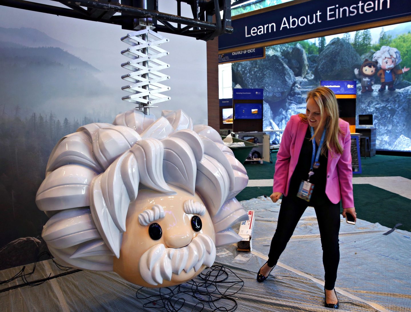 Behind the scenes at Salesforce’s Dreamforce conference, held at the Moscone Center in San Francisco, September 2018.