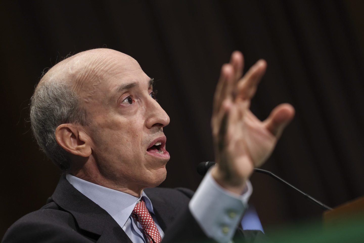 Securities and Exchange Commission Chair Gary Gensler testifies before the Senate Banking, Housing, and Urban Affairs Committee on Capitol Hill.