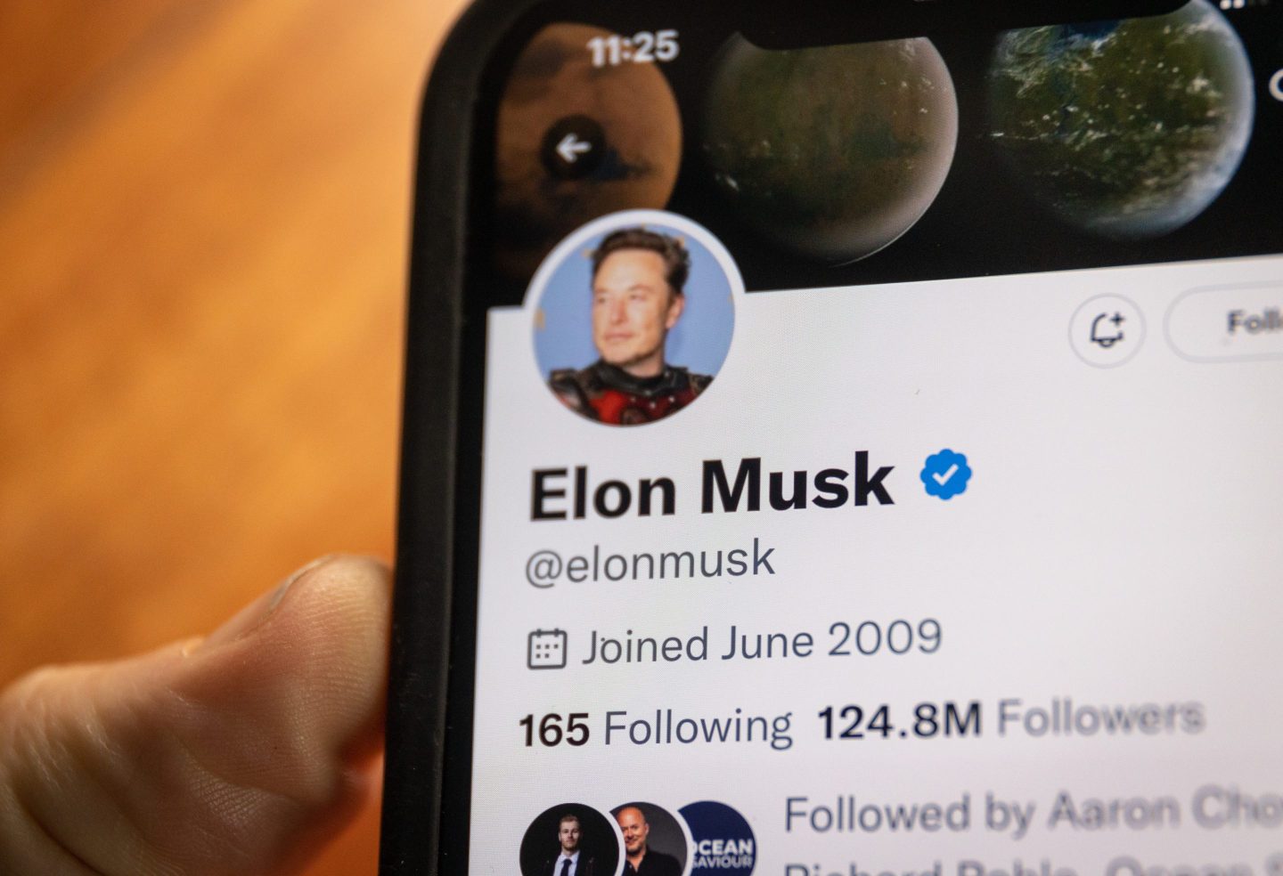 A picture of Elon Musk’s Twitter account
