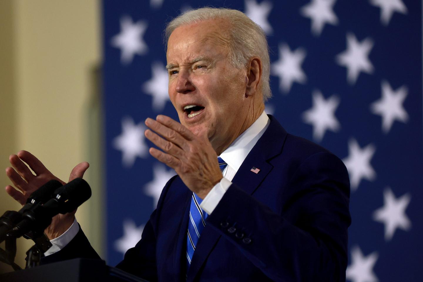 U.S. President Joe Biden speaks during an event to discuss Social Security and Medicare