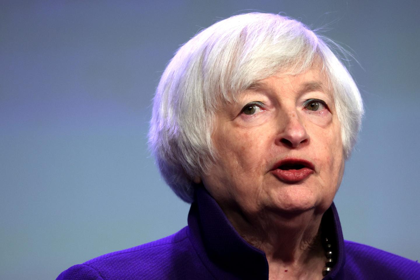 Treasury Secretary Janet Yellen delivers remarks at the National Association of Counties legislative conference at the Washington Hilton Hotel on Feb. 14, 2023 in Washington, D.C.