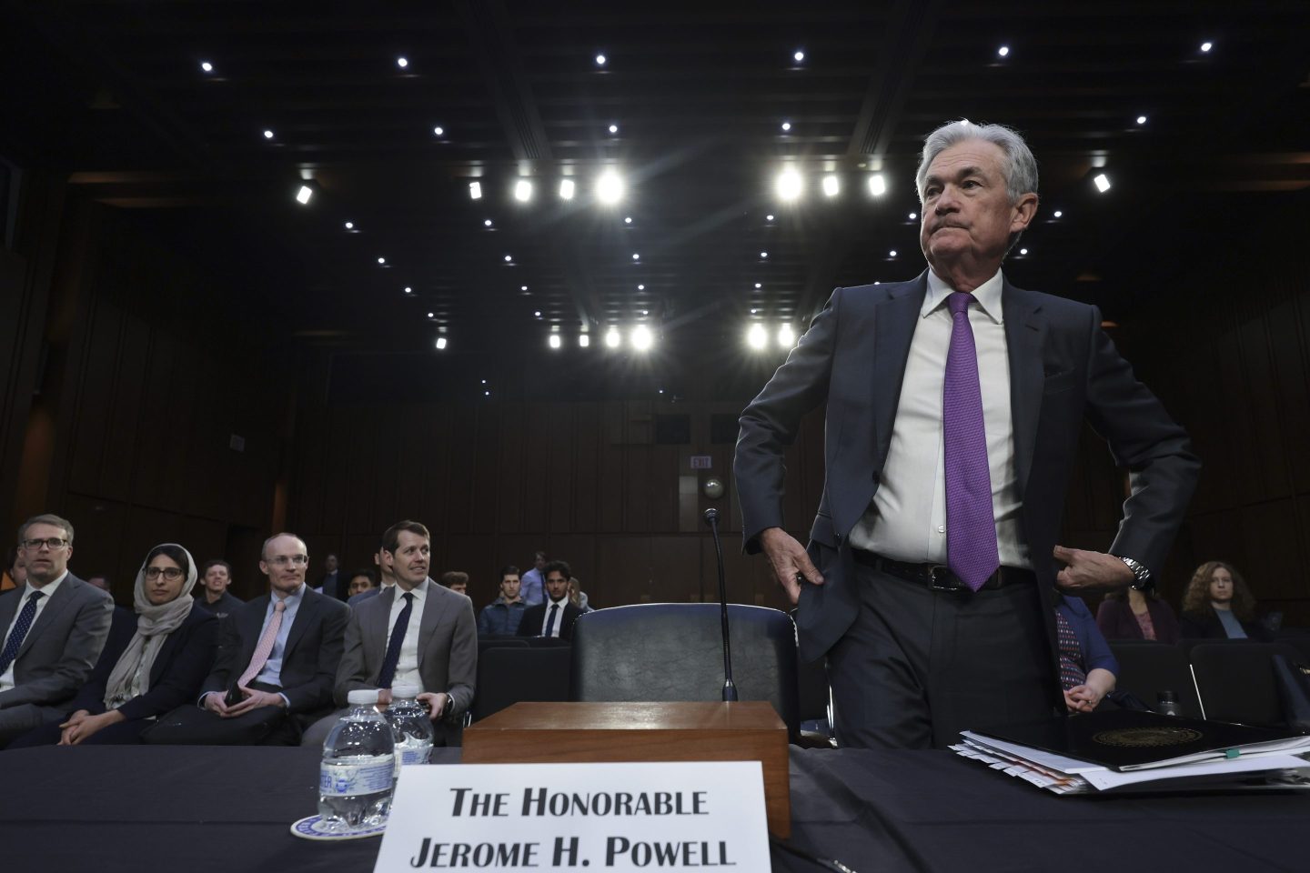 Federal Reserve Chairman Jerome Powell spoke before the Senate Banking Committee on March 7, 2023.