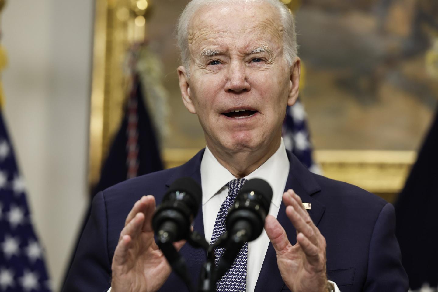 President Joe Biden speaks about the banking system
