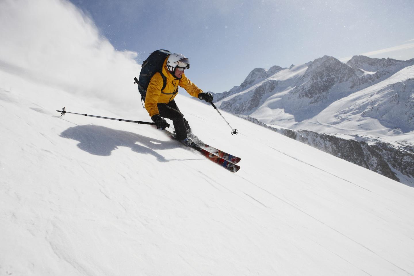 Person skiing downhill