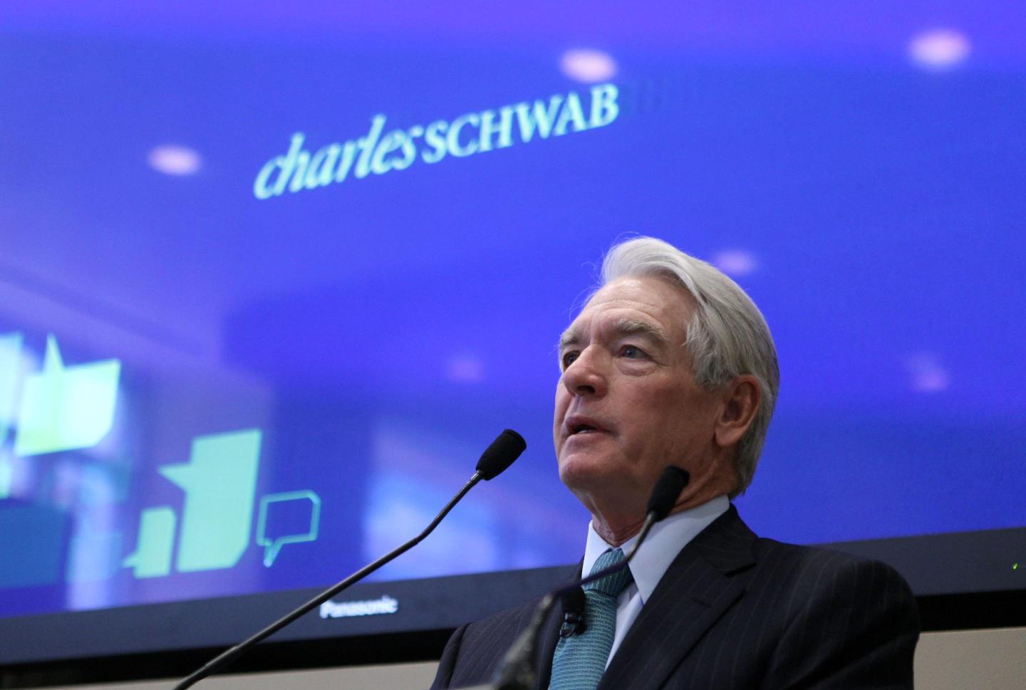 Charles Schwab Corp. founder and chairman Chuck Schwab speaks during the grand opening of the new Charles Schwab flagship branch October 27, 2009 in San Francisco, California.