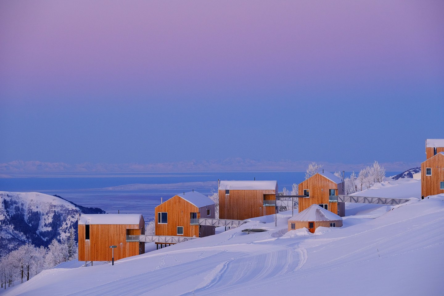 Sunrise over the Horizon neighborhood on Powder Mountain. 