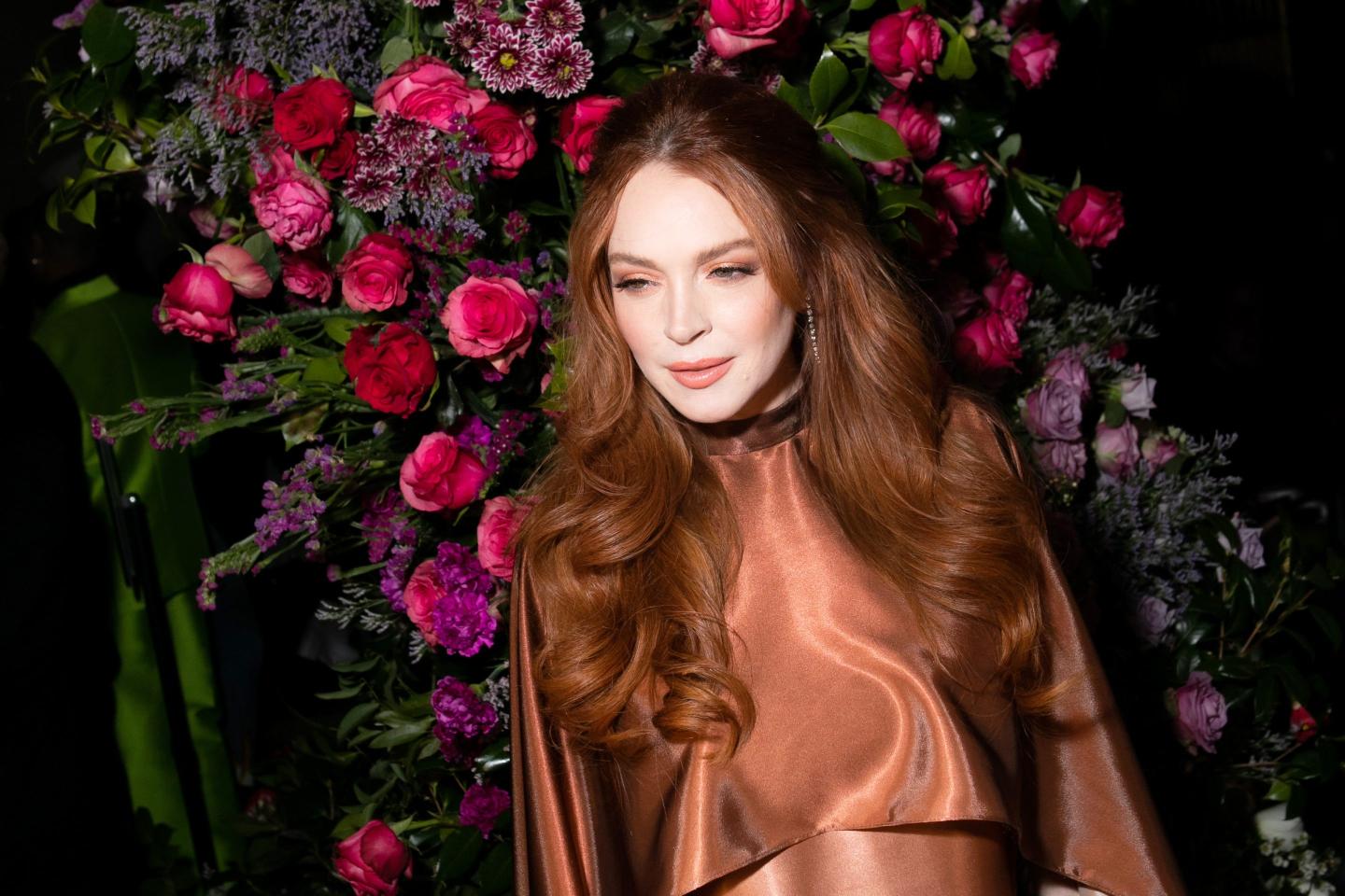 Lindsay Lohan attends the Christian Siriano Fall/Winter 2023 NYFW Show at Gotham Hall on Feb. 9, 2023 in New York City.