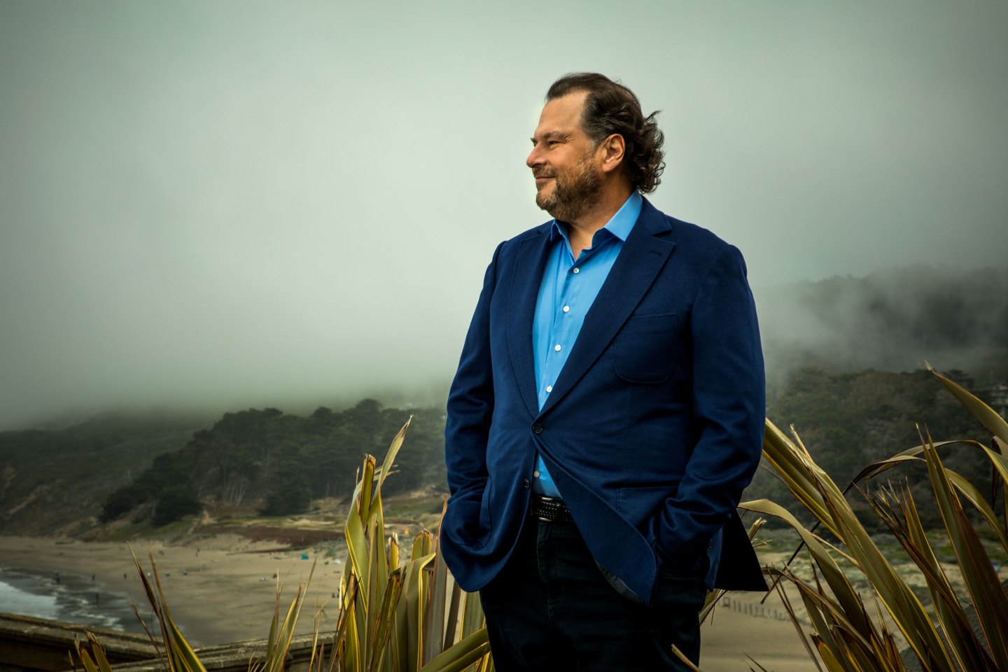 Benioff has weathered several downturns since cofounding the pioneering cloud computing company in 1999. But he’s never had as much to lose.