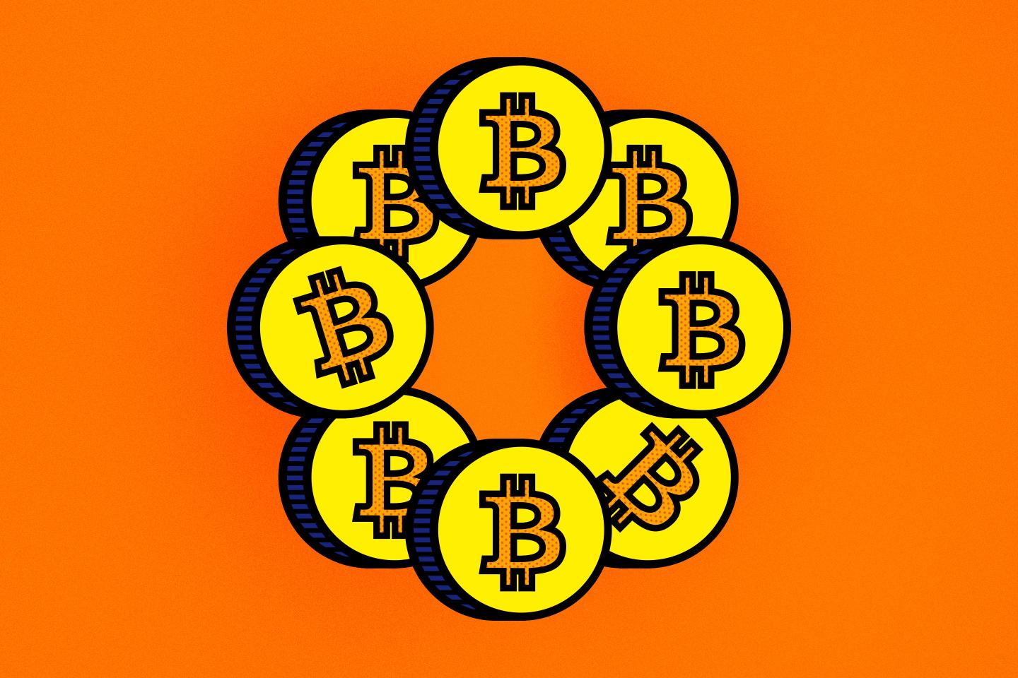 Artistic rendering of Bitcoins