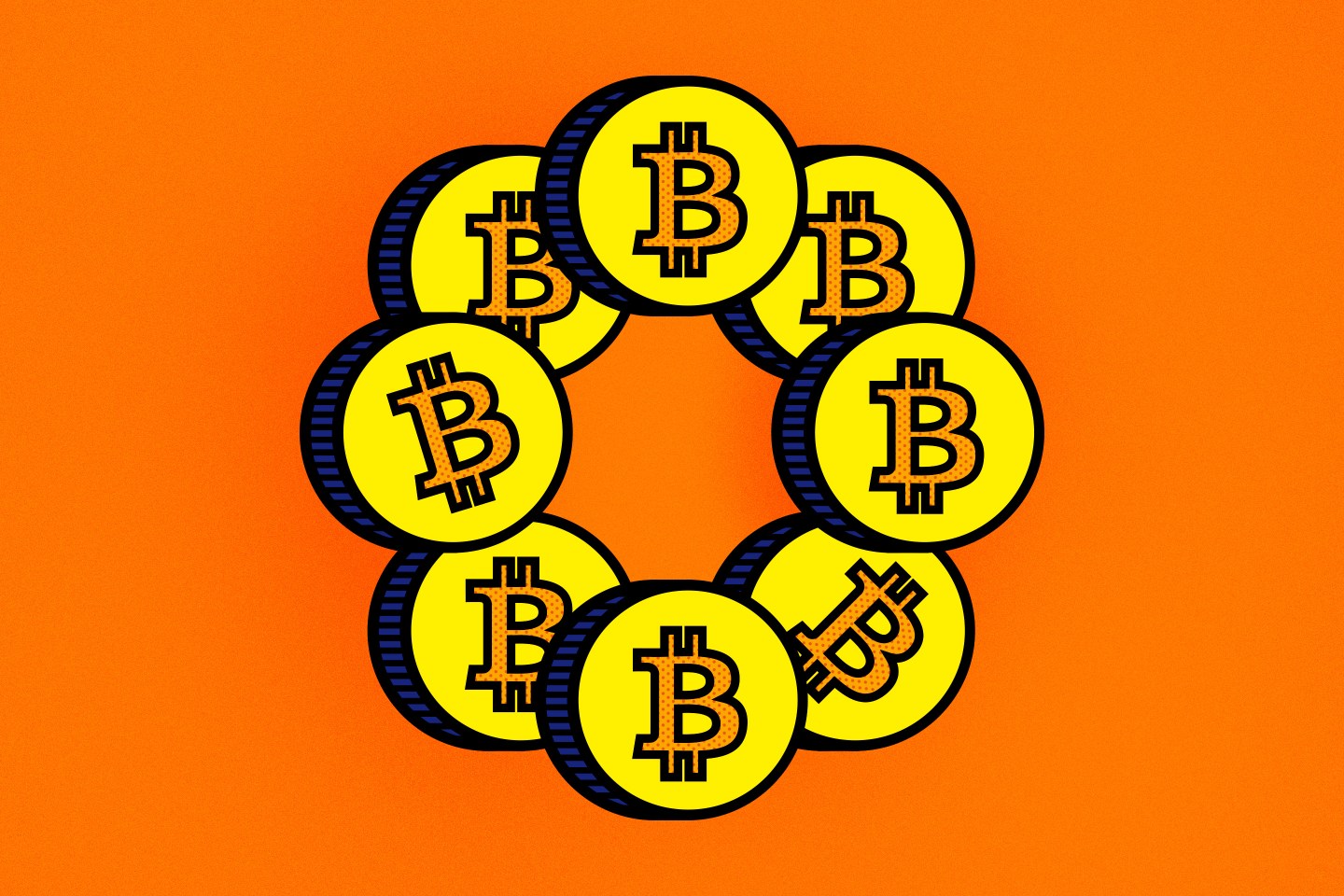 Artistic rendering of Bitcoins