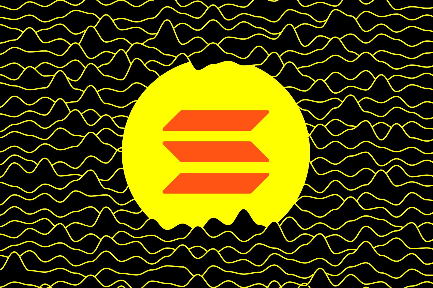 Stylized Solana logo with wavy background