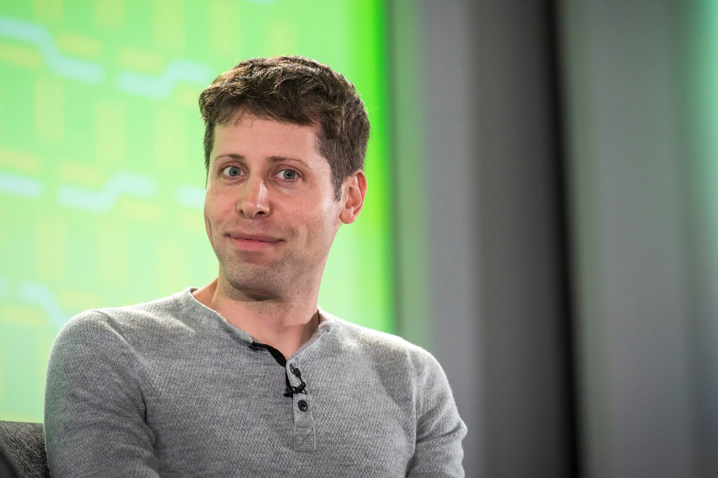 Sam Altman pictured onstage at the New Work Summit in California