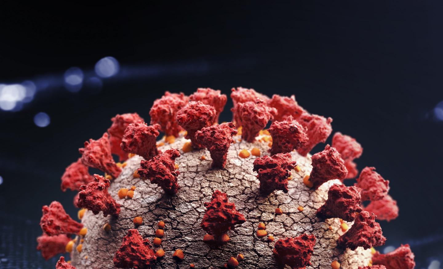 A created image of a COVID cell.