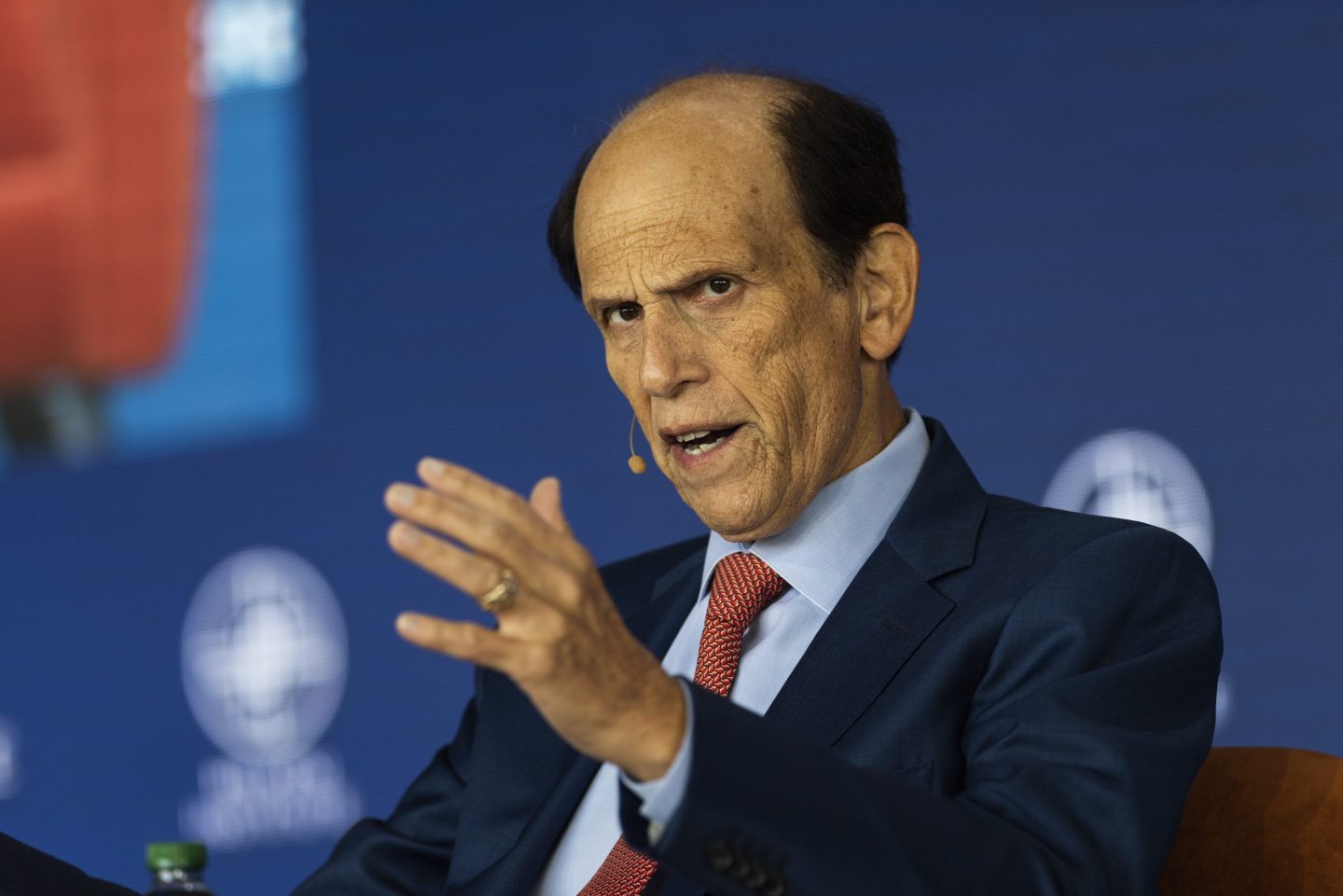 Michael Milken, chairman of the Milken Institute, participates in a panel discussion during the Milken Institute Global Conference in Beverly Hills, California, U.S., on Wednesday, May 4, 2022.