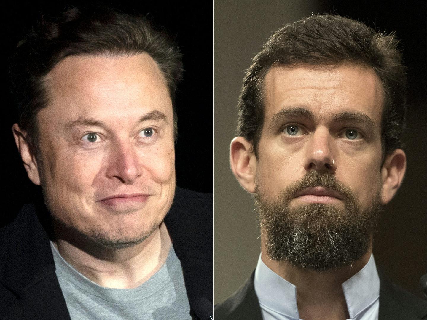 Twitter cofounder Jack Dorsey (right) criticized current CEO Elon Musk (left) on Friday.