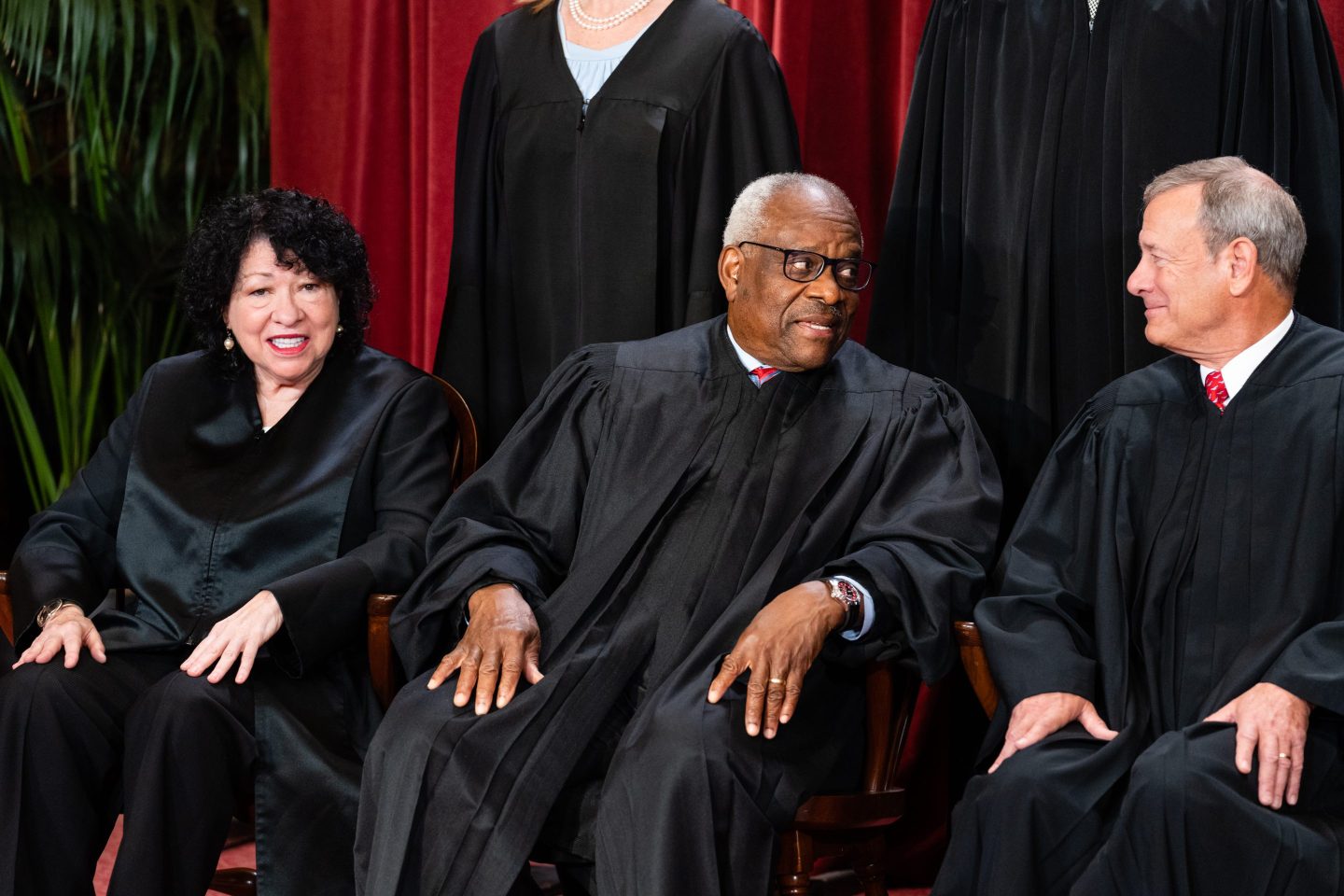 Supreme Court Justices Sonia Sotomayor, Clarence Thomas, John Roberts