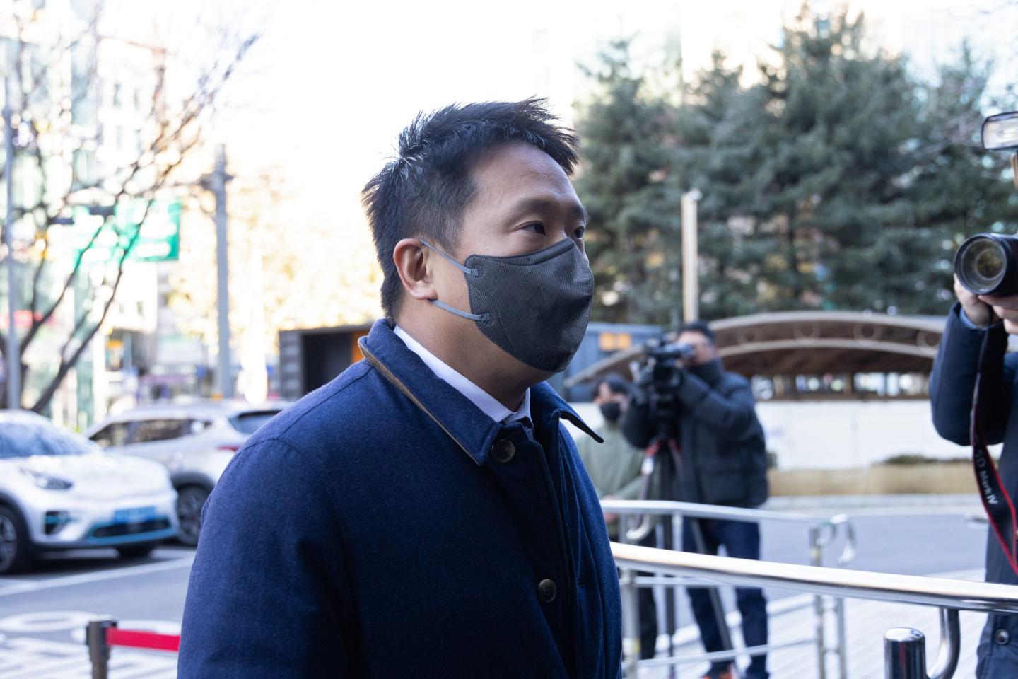 Daniel Shin, cofounder of Terraform Labs, arrives at the Seoul Southern District Court on Dec. 2, 2022.