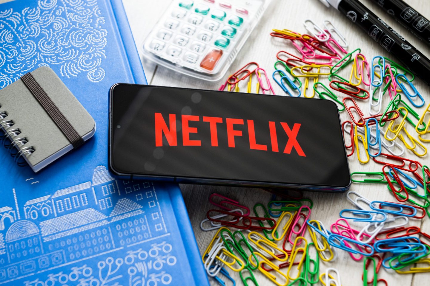 In this photo illustration a Netflix logo seen displayed on a smartphone.