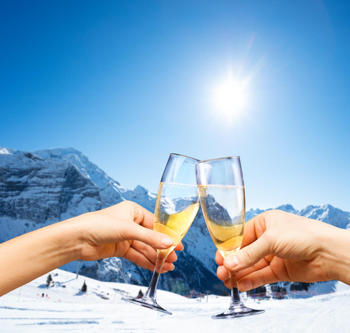 Glasses toasting
