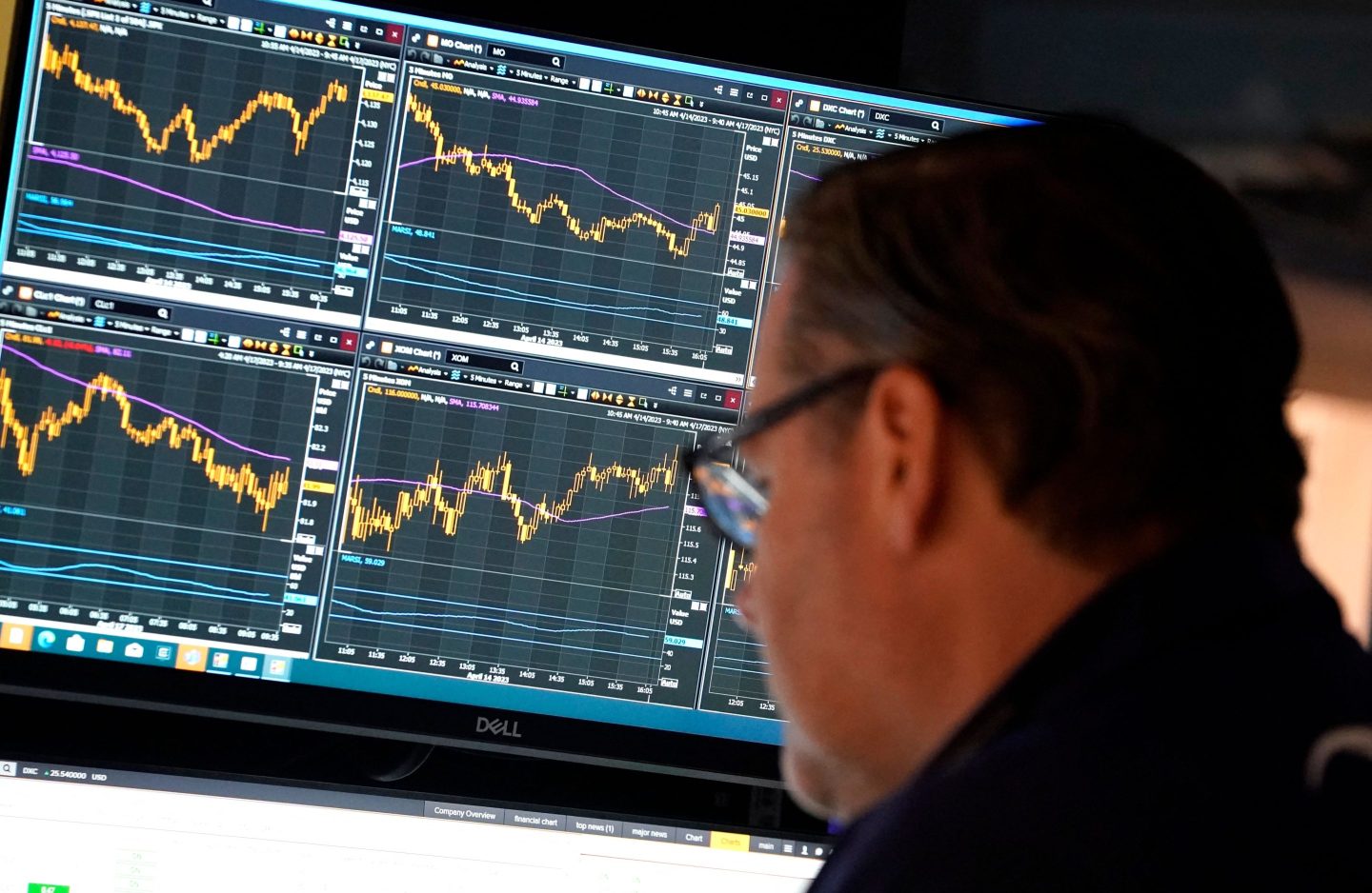 A trader on the floor at the New York Stock Exchange.