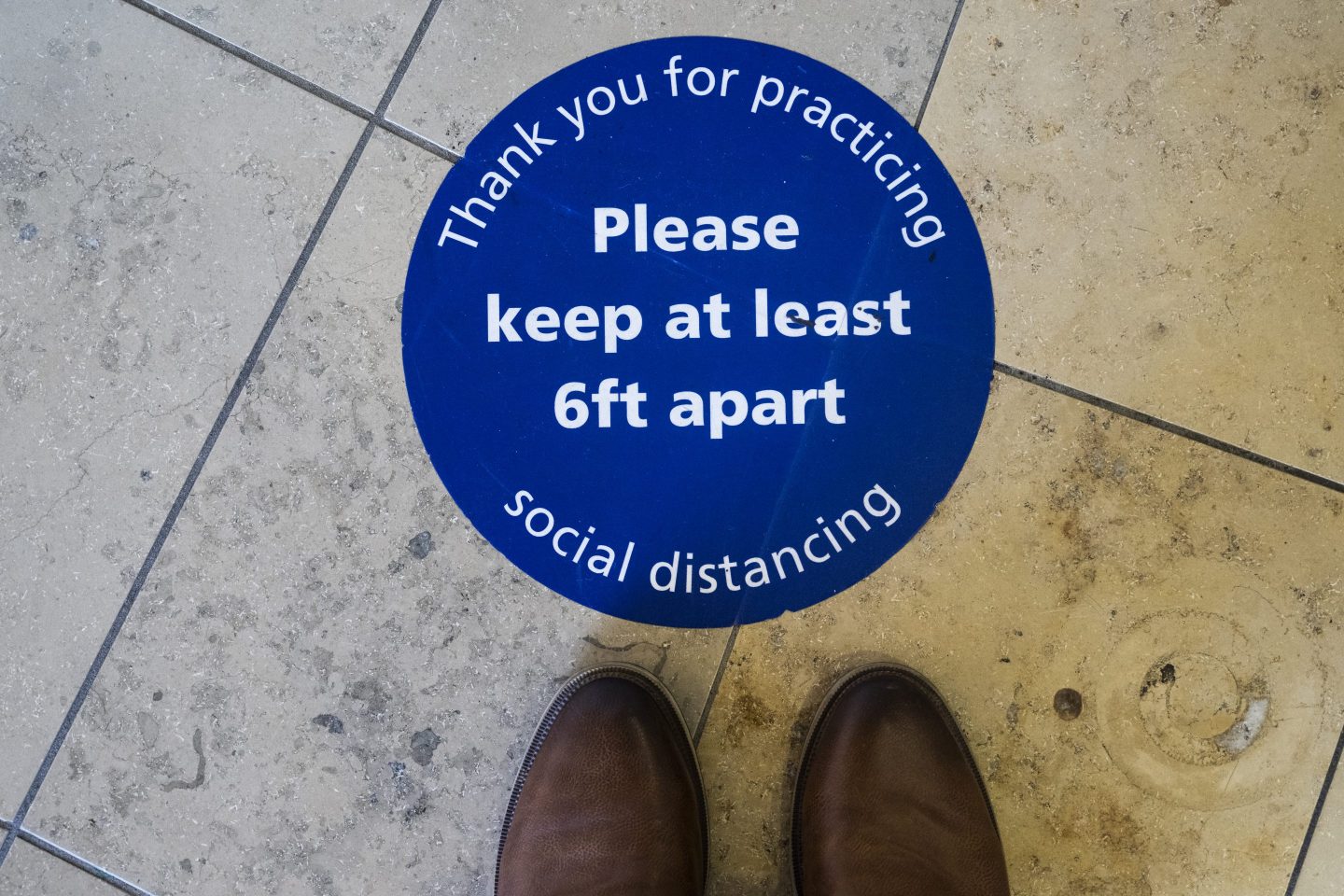 Social distancing and masks are required at Providence St. Joseph Hospital in Orange, CA. 